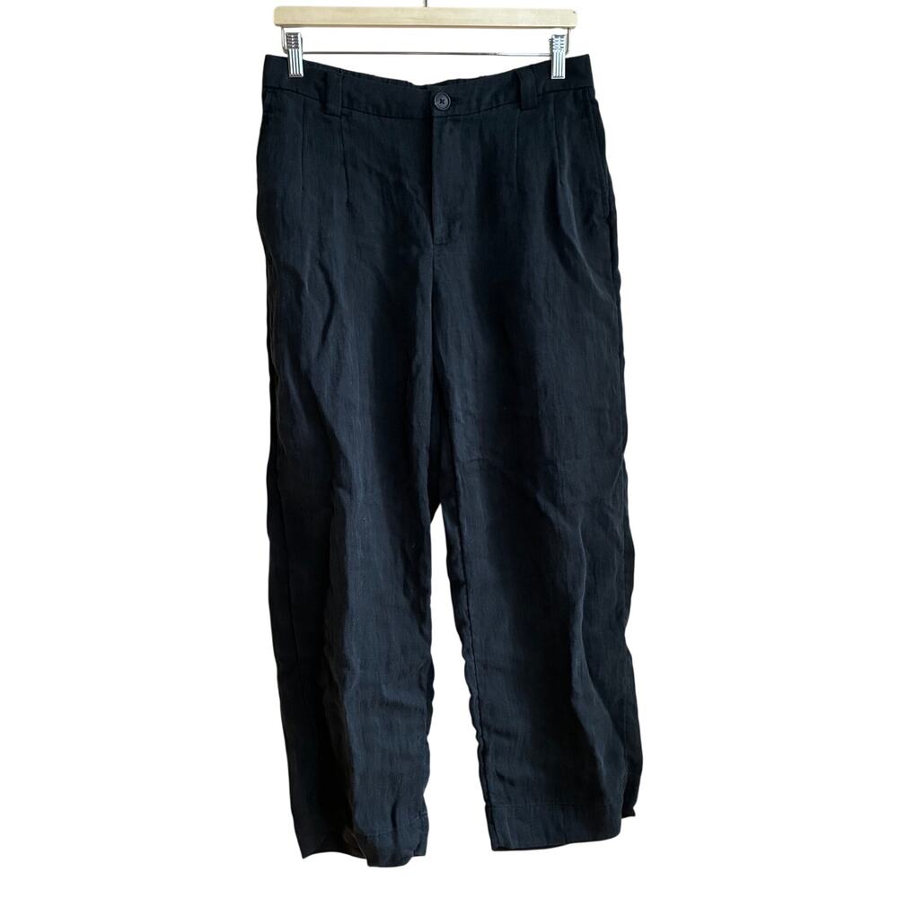a new day paperbag pleated front black trousers women's 10 pockets 27 inseam